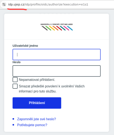 Přihlášení jednotnou identitou
