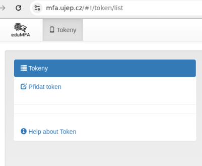 Klikněte na přidat token